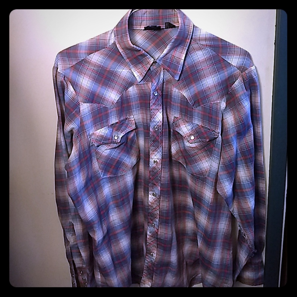 Vintage plaid western cowboy shirt